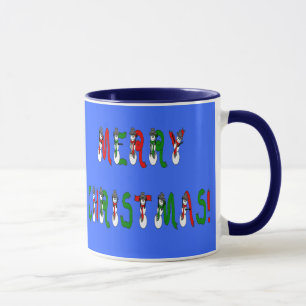 Taza Feliz Navidad Snowman Font Mug