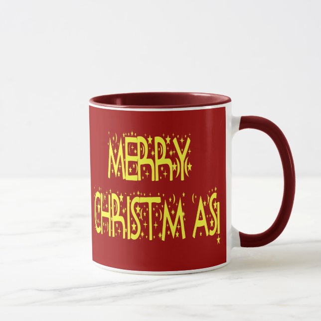 Taza Feliz Navidad Starry Night Font (Derecha)