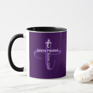 Taza Feliz Navidad Versículo Bíblico de Sanación Cruz