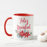 Taza Feliz Navidad Watercolor Navidad Mug<br><div class="desc">©Fiona Stokes Gilbert Reservados todos los derechos</div>