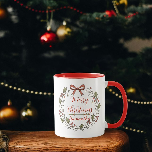 Taza "Feliz Navidad" Wreath (Subido por el creador)