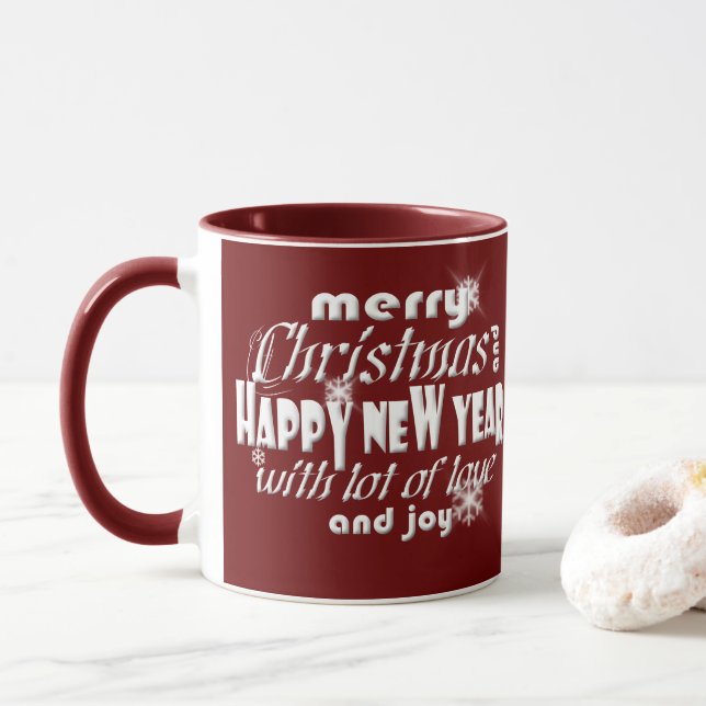 Taza Feliz Navidad y Feliz Año Nuevo RW (Con donut)