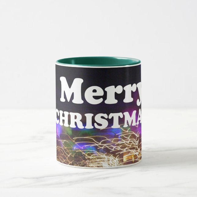 Taza Feliz Navidad y feliz saludo de Año Nuevo (Centro)