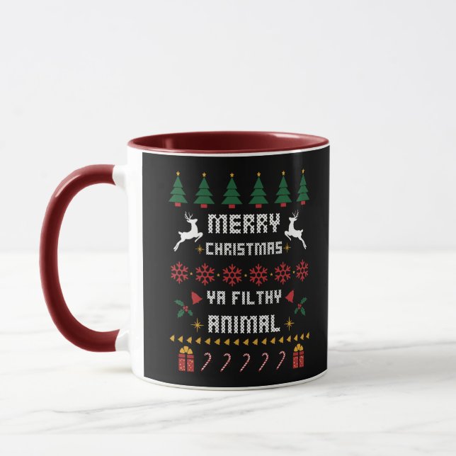 Taza Feliz Navidad Ya Filthy Animal Feo Navidades (Izquierda)