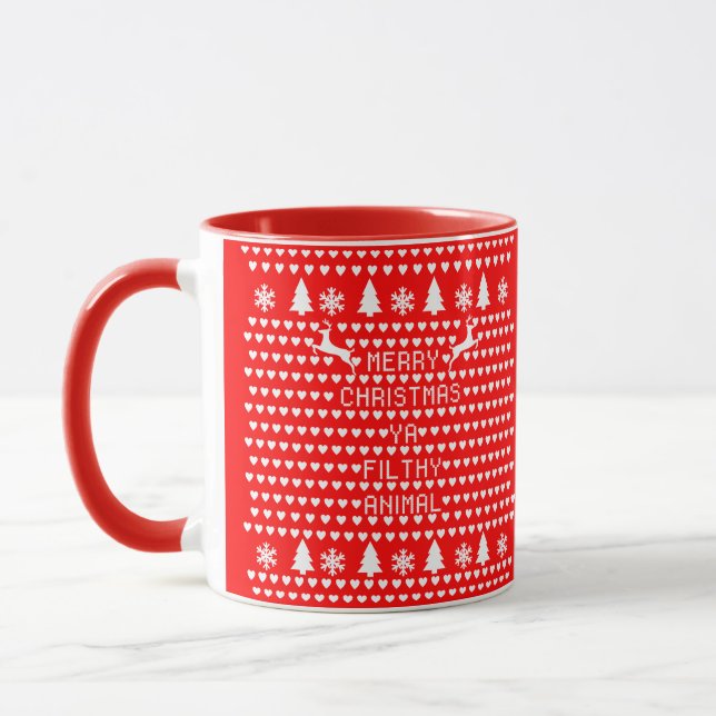 Taza Feliz Navidad Ya Filthy Animal Geek Navidades (Izquierda)