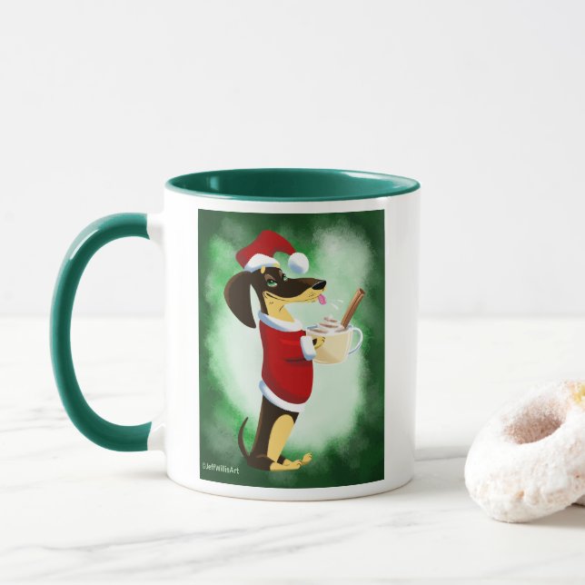 Taza FELIZ NOGGY DOG by Jeff Willis Art (Con donut)