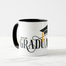 feliz nombre de personalización de graduación Mug