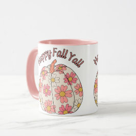 Taza Feliz otoño: Calabaza y hojas acogedoras