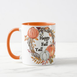 Taza Feliz otoño: Calabaza y hojas acogedoras