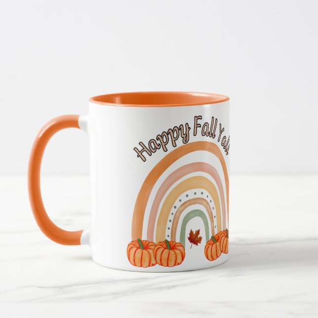 Taza Feliz otoño: Calabaza y hojas acogedoras (Izquierda)