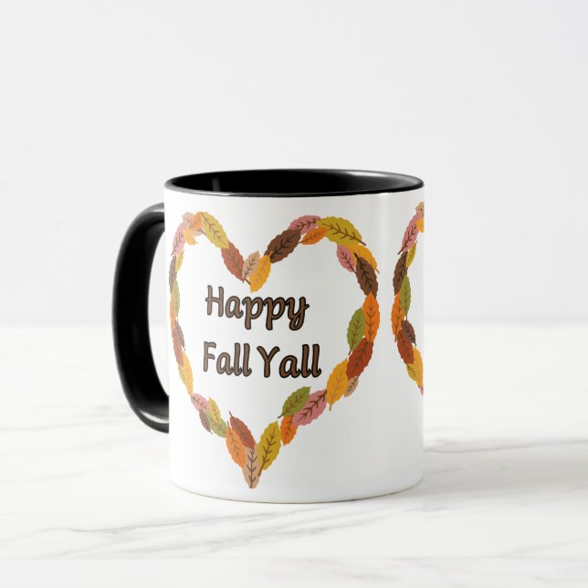 Taza Feliz otoño: Calabaza y hojas acogedoras (Anverso izquierdo)