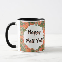 Taza Feliz otoño: Calabaza y hojas acogedoras