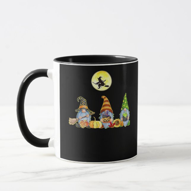 Taza Feliz otoño y todos los dulces Gnomes de Halloween (Izquierda)