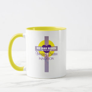 Taza Feliz Pascua de la Biblia contra nombre personaliz