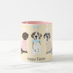 Taza Feliz Pascua, grandes perros daneses
