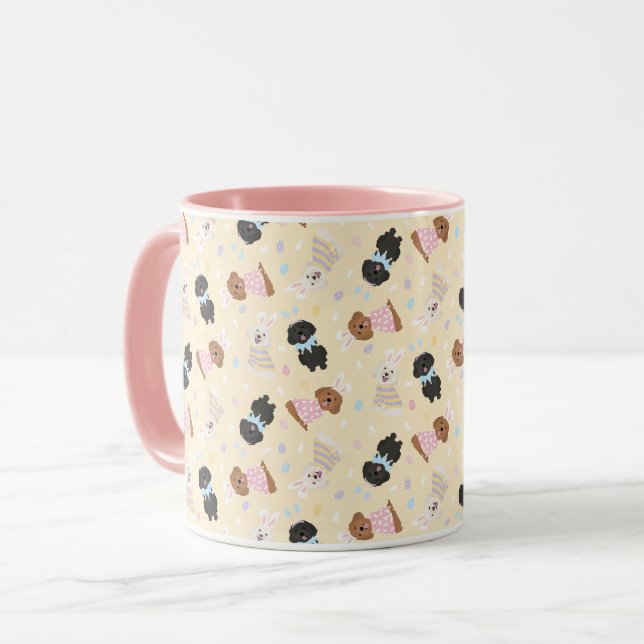 Taza Feliz Pascua Maltipoo Perros (Anverso izquierdo)