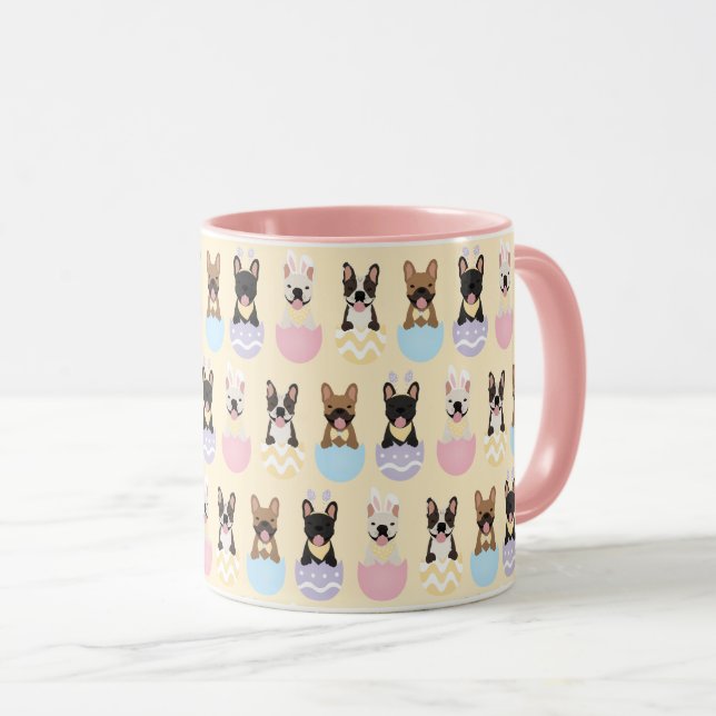 Taza Feliz patrón de Bulldog francés de Pascua (Anverso derecho)