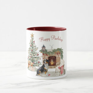 Taza Feliz Pawlidays Diseño de Perro - Bernese Mountain