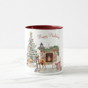 Taza Feliz Pawlidays Diseño de Perro - Boxer