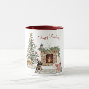 Taza Feliz Pawlidays Diseño de Perro - Briard