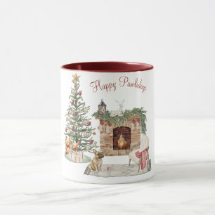 Taza Feliz Pawlidays Diseño de Perro - Bulldog Francés