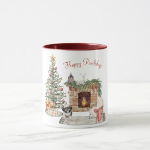 Taza Feliz Pawlidays Diseño de Perro - Shih Tzu
