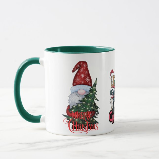 Taza "Feliz perro de Navidad y berenjena" (Izquierda)