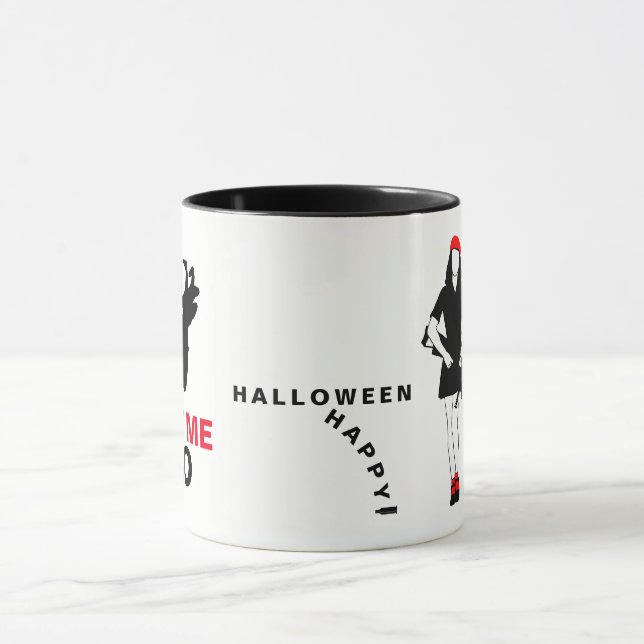 Taza Feliz personalizable de horror divertido de Hallow (Centro)
