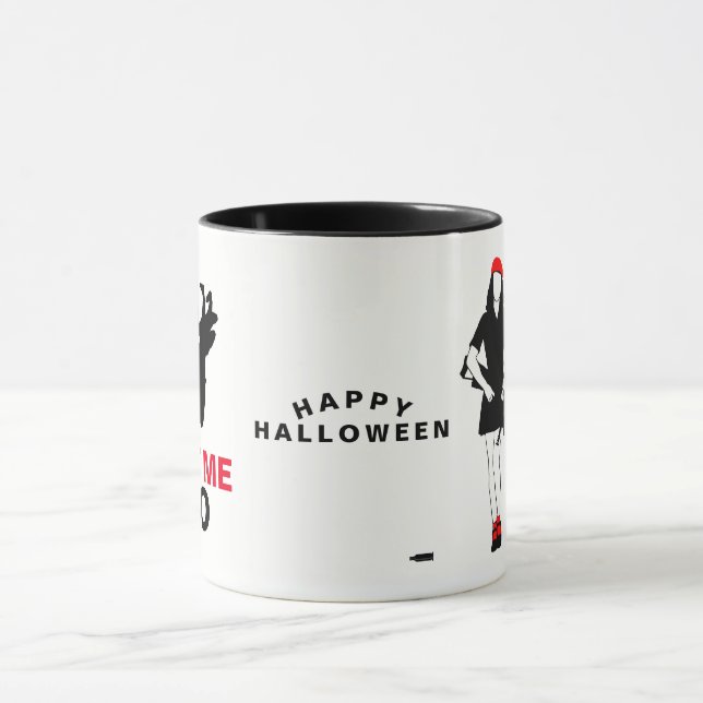 Taza Feliz personalizable de horror divertido de Hallow (Centro)