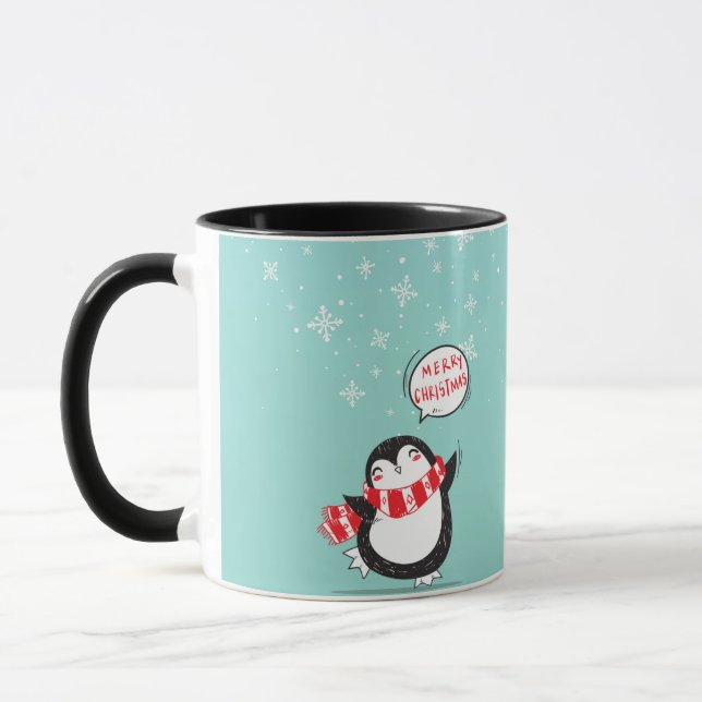 Taza Feliz Personalizado Penguin (Izquierda)