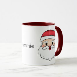 Taza Feliz Personalizado Santa Claus Head con nombre pe