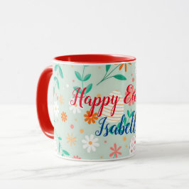 Taza Feliz Personalizar de Pascua de Huevo Floral