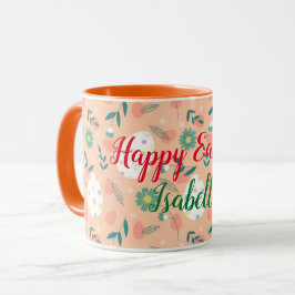 Taza Feliz Personalizar Naranja Huevo de Pascua