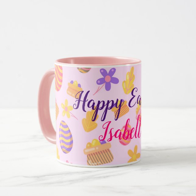 Taza Feliz Personalizar Pascua Púrpura (Anverso izquierdo)