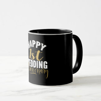 Taza Feliz primer aniversario Boda regalo de pareja cas