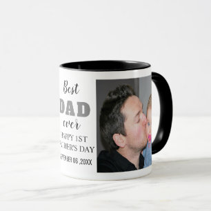 Taza Feliz primer día del padre 20XX mejor foto de papá