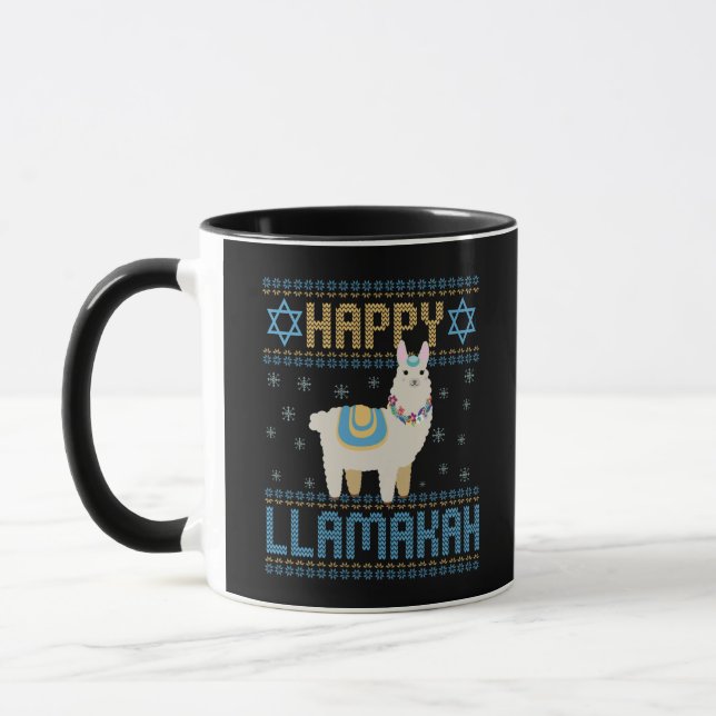 Taza Feliz regalo de Hamakah Funny Jewish Hanukkah Lama (Izquierda)
