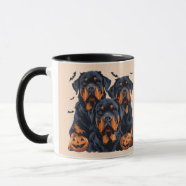 Taza Feliz Rottweiler de Halloween perros Jack O Lanter