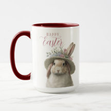 Feliz Semana Santa Cute Watercolor Floral Conejo C