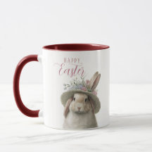 Feliz Semana Santa Cute Watercolor Floral Conejo C
