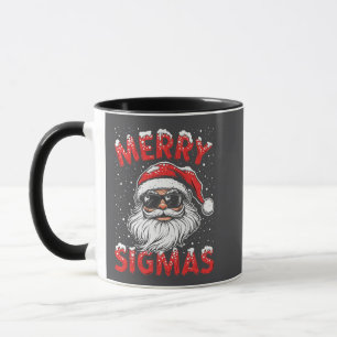 Taza Feliz Sigmas Gracioso Gen Alpha Navidad en la escu