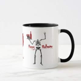 Taza Felíz Skeleton sin cabeza de Hallowine