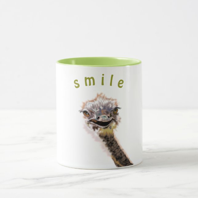 Taza Feliz sonrisa en Ostrich Mug (Centro)