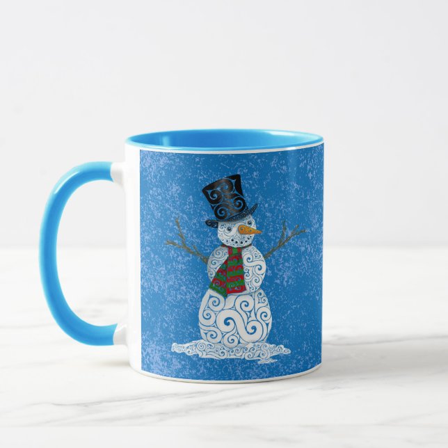 Taza Feliz Swirly Snowman (Izquierda)