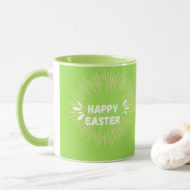 Taza Feliz texto de Pascua al verde
