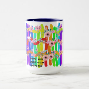 Taza Feliz vida feliz a mamá