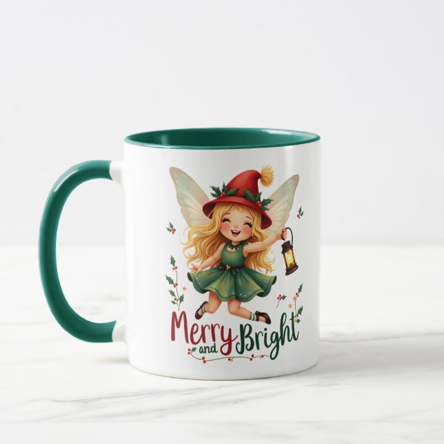 Taza Feliz y brillante, Feliz Navidad (Izquierda)