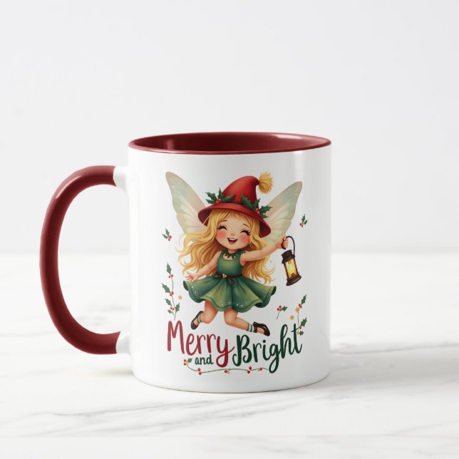Taza Feliz y brillante, Feliz Navidad (Izquierda)