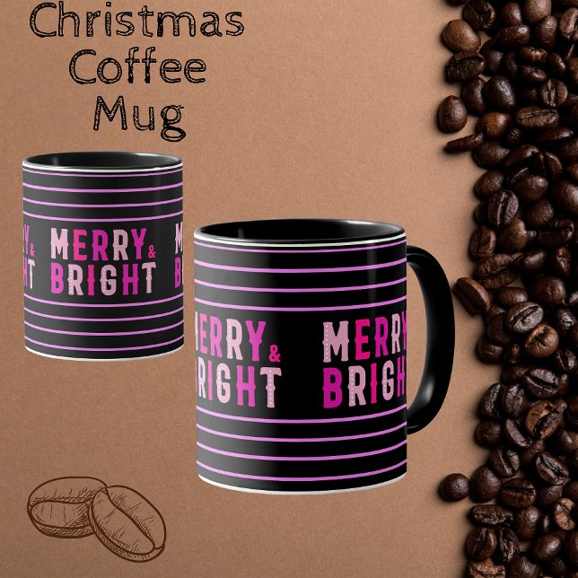 Taza Feliz y brillante, Feliz Navidad, Regalo de Navida (Subido por el creador)