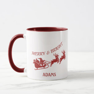 Taza Feliz y Brillante Trineo de Santa Navidad